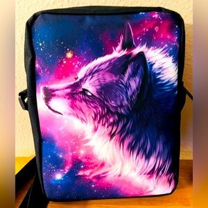 🐺 Wolf in Colors of Pink Purple Blue White Shoulder Bag / Messenger Bag